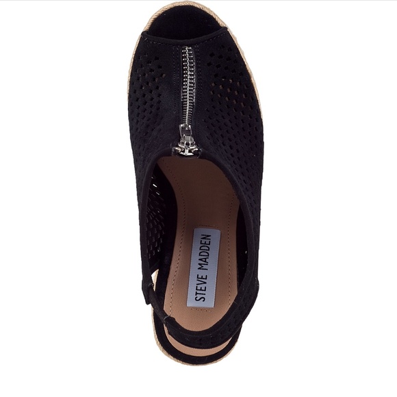 STEVE MADDEN Black Wedges Espadrilles Sandals 7.5 - Picture 6 of 6